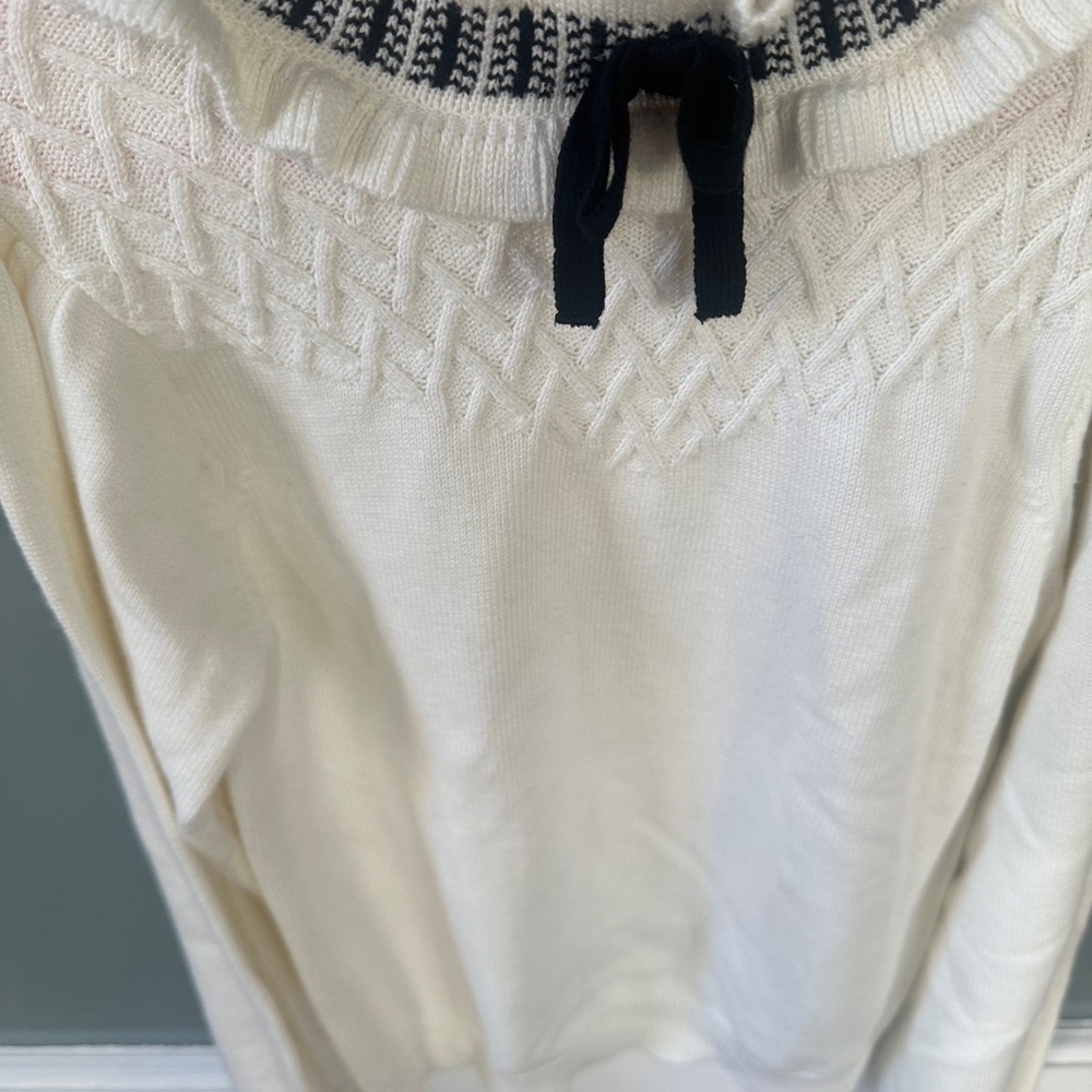Janie and Jack Cream Sweater with Black Details